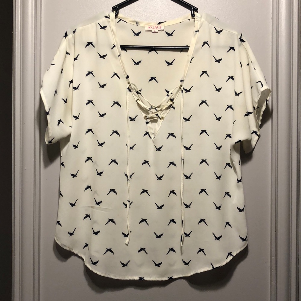 A’Gaci Bird Pattern Blouse